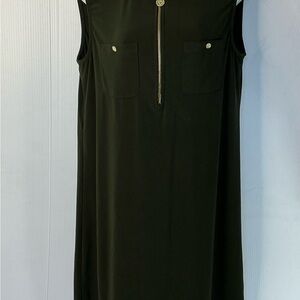 Anne Klein Olive Green Dress with Lion Logo